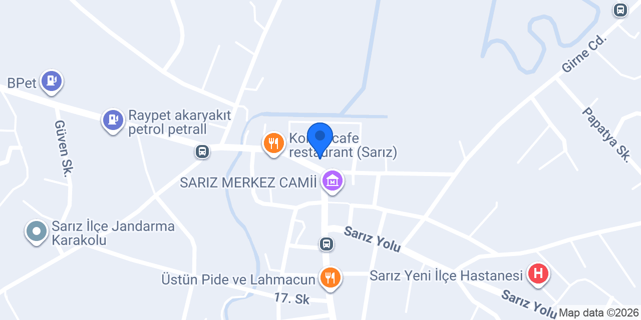 SARIZ İLÇE HALK KÜTÜPHANESİ konumu