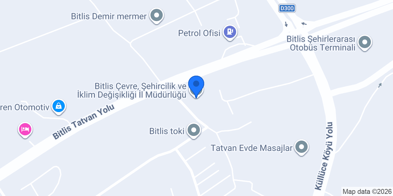 Bitlis Çevre, Şehircilik ve İklim Değişikliği İl Müdürlüğü konumu