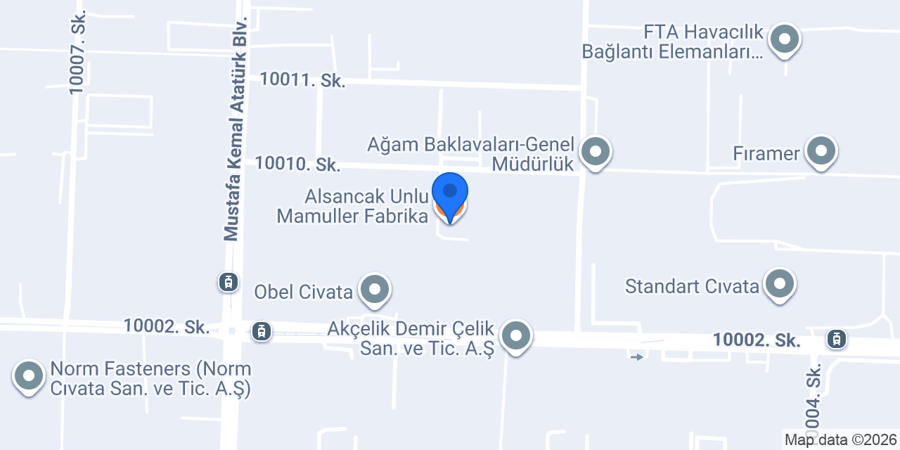 Alsancak Unlu Mamuller Fabrika konumu