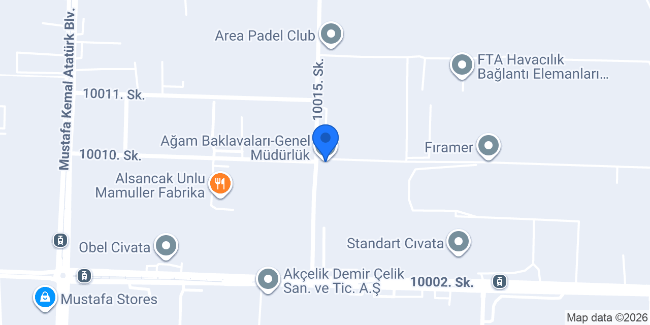 Ağam Baklavaları-Çiğli Organize konumu