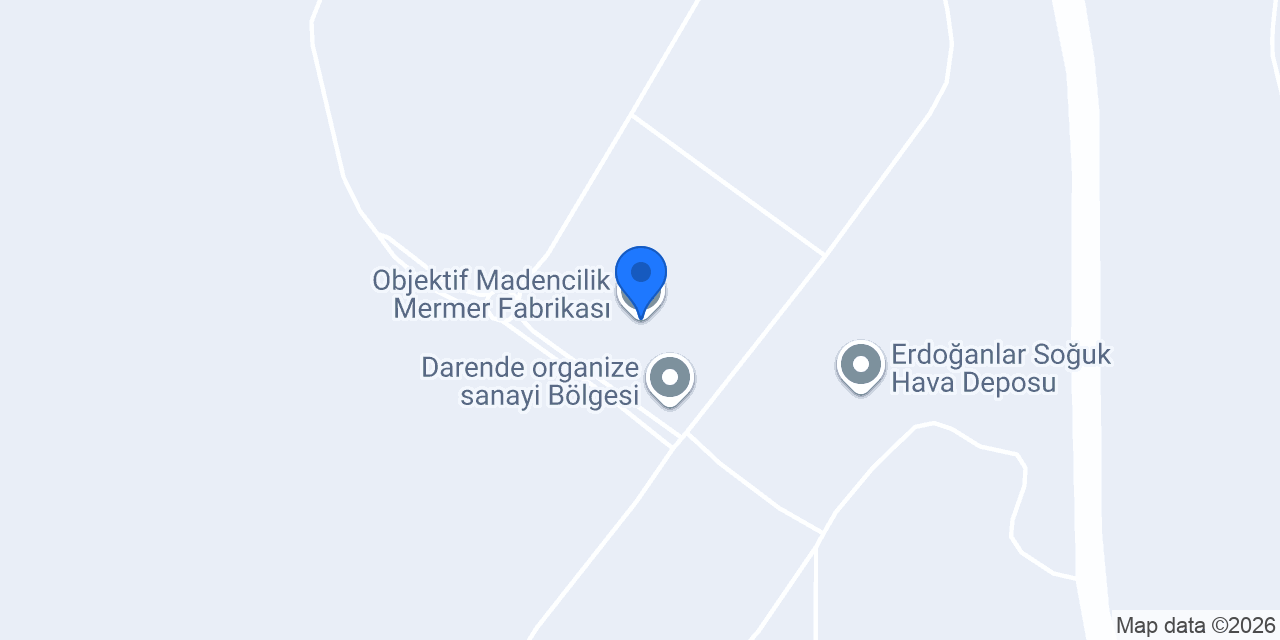 Objektif Madencilik Mermer Fabrikası konumu