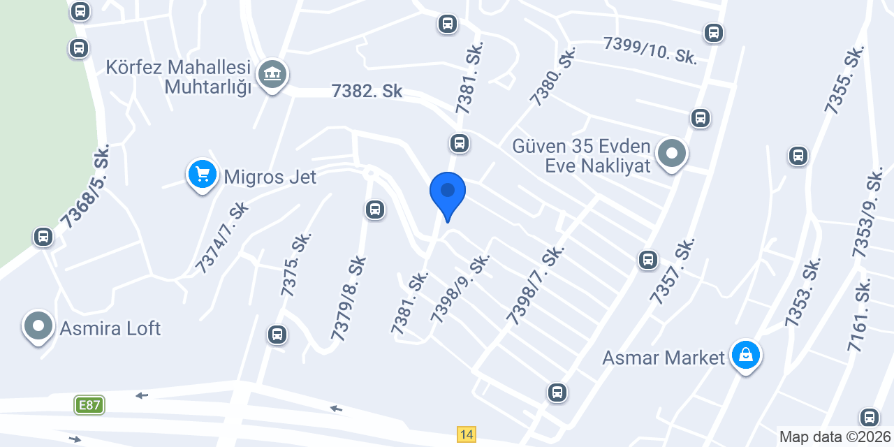 Melek Fırın Körfez Evleri konumu