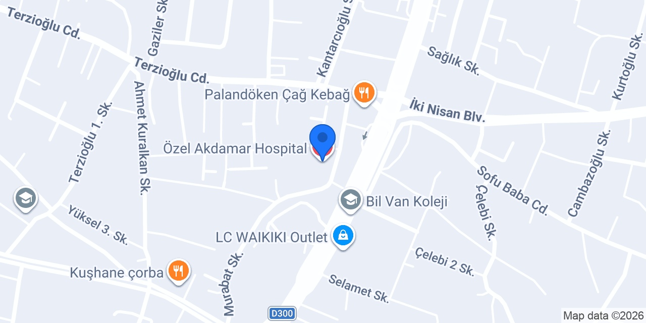 Özel Akdamar Hospital konumu