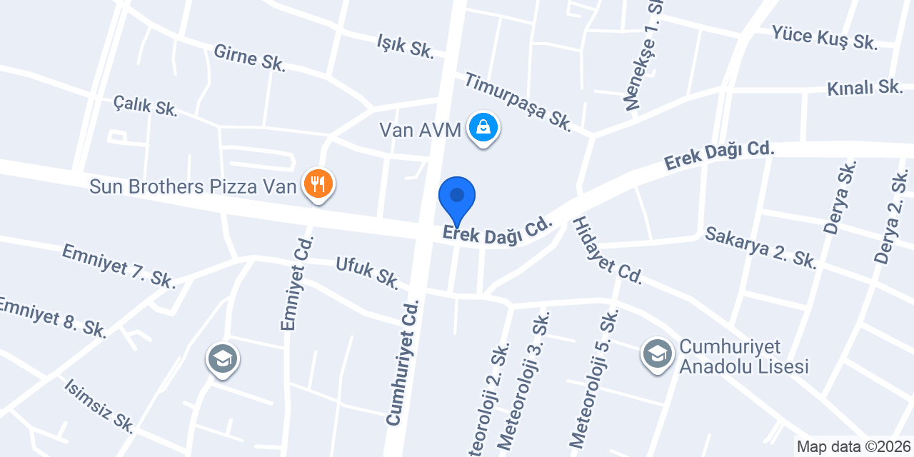 Van Çiçek Dünyası konumu