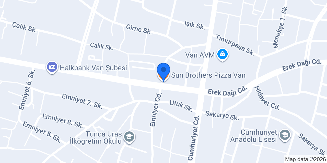 Sun Brothers Pizza Van konumu