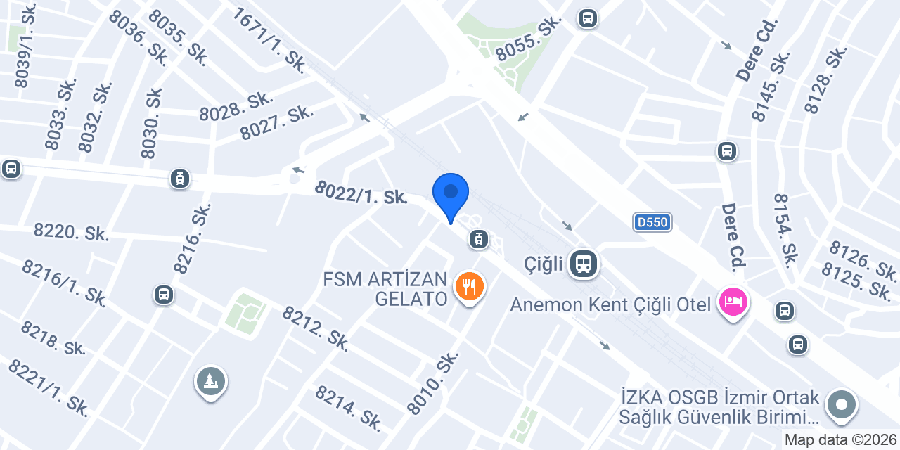 İnci Sürücü Kursu konumu