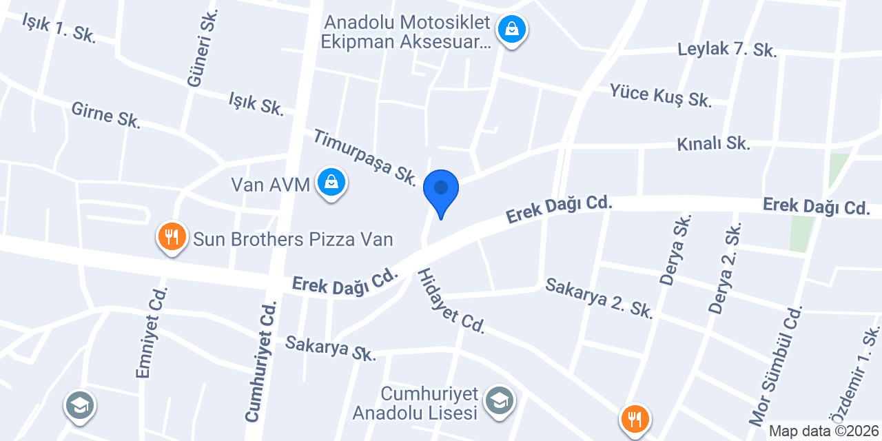 Vesta Pizza Van konumu