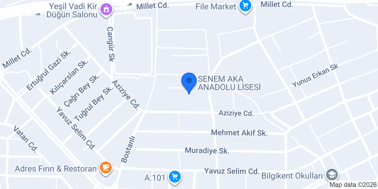 SENEM AKA ANADOLU LİSESİ konumu