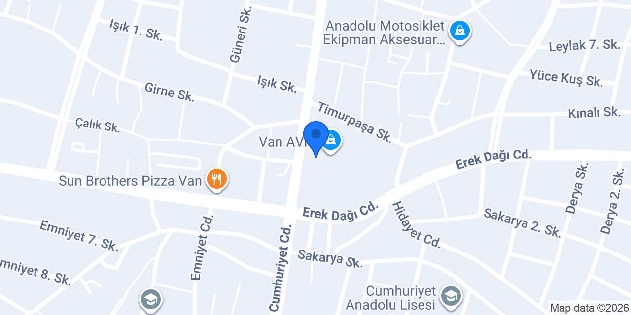Mavi - Van AVM konumu