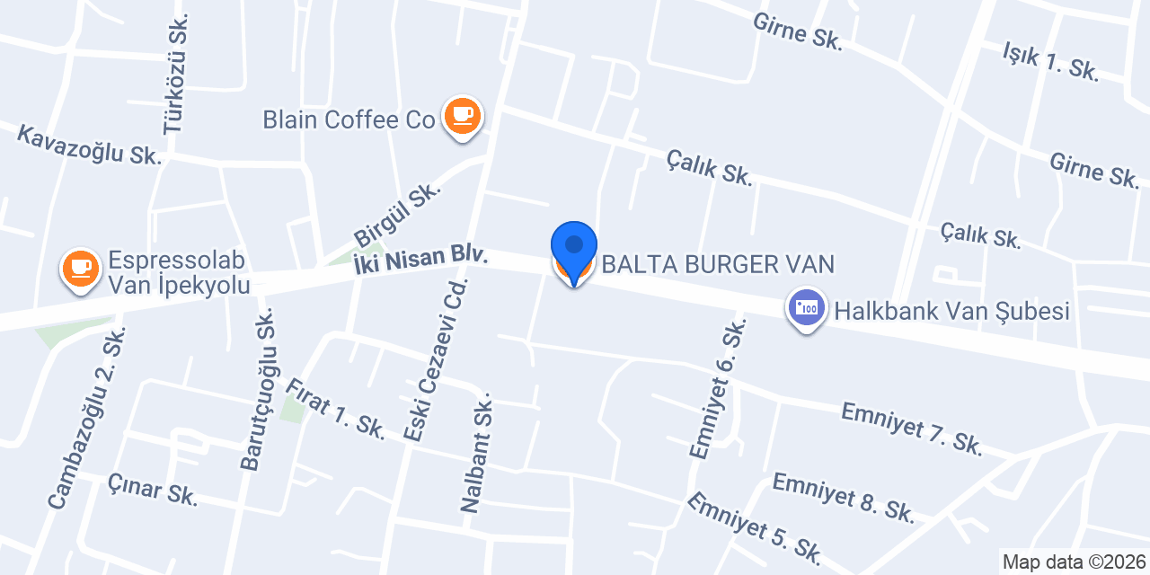 BALTA BURGER VAN konumu