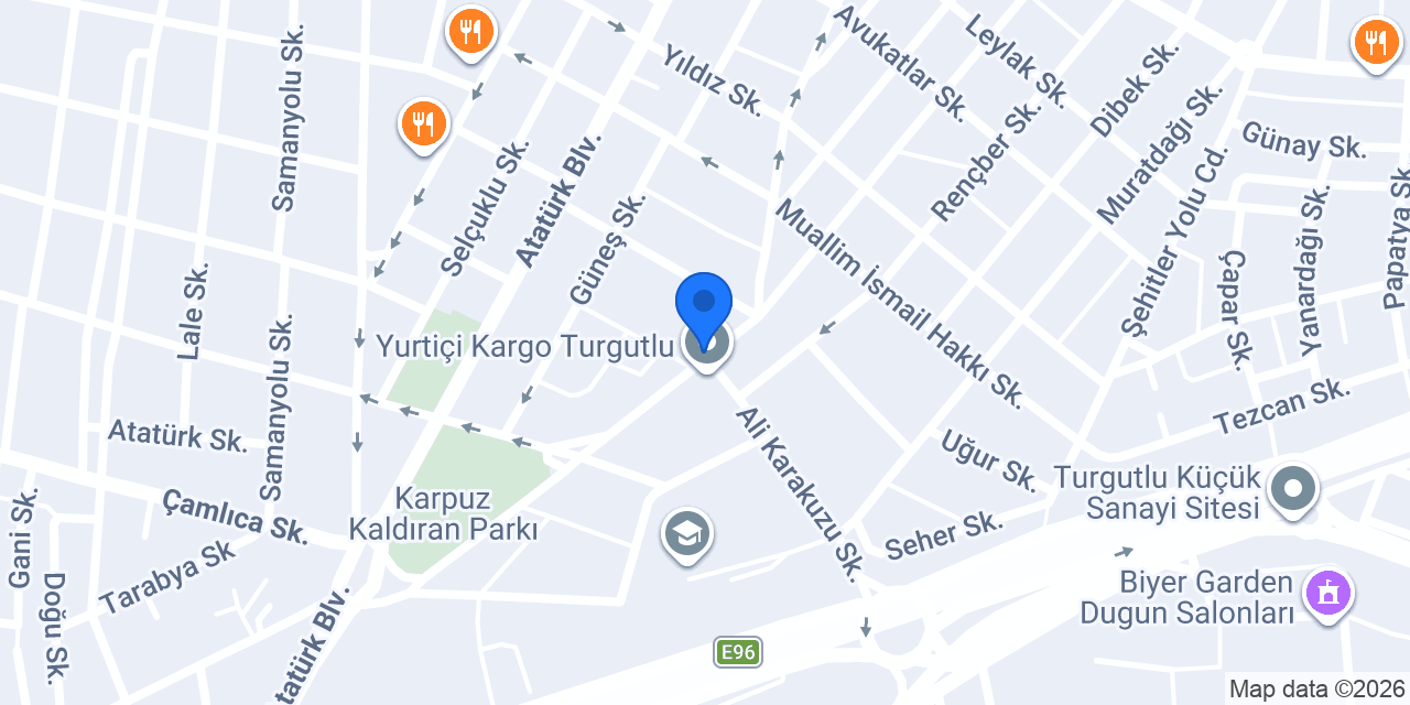 Turgutlu Yağmur Pide konumu