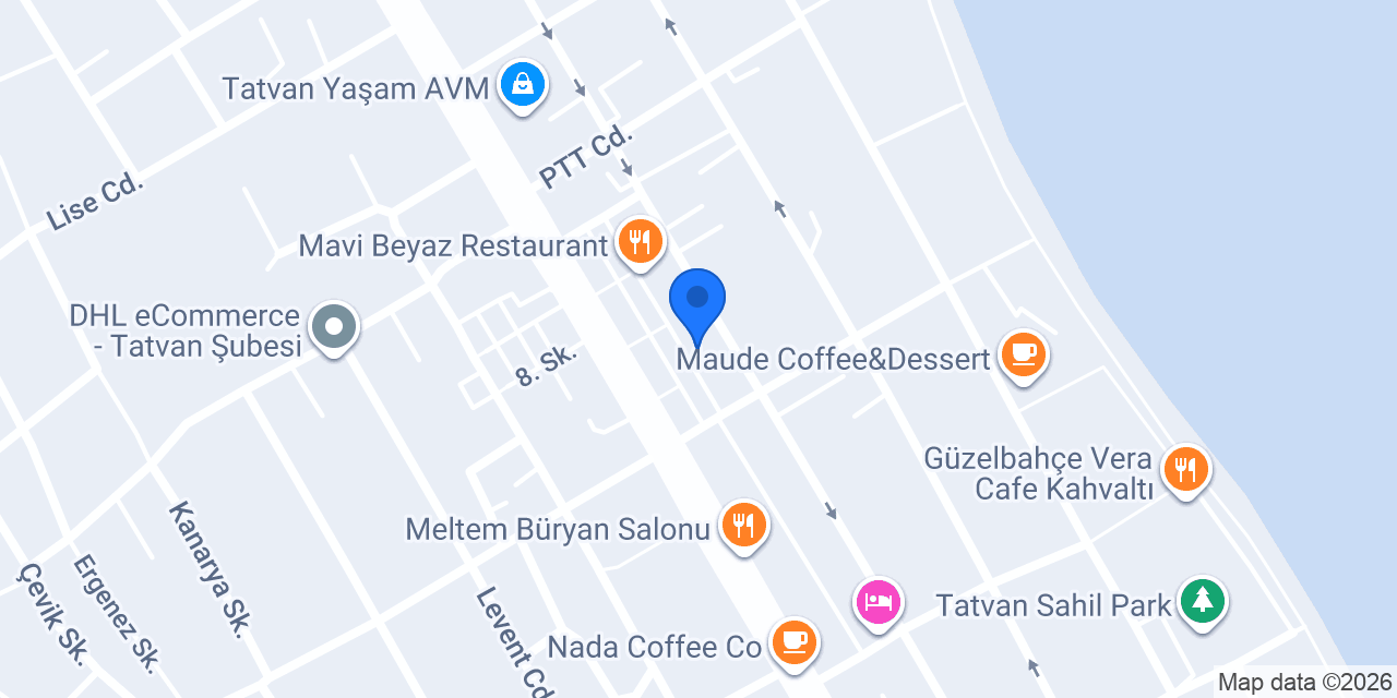 Huzur Restaurant tekel bayii konumu