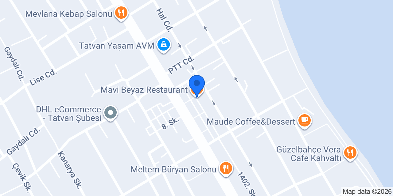 Mavi Beyaz Restaurant konumu