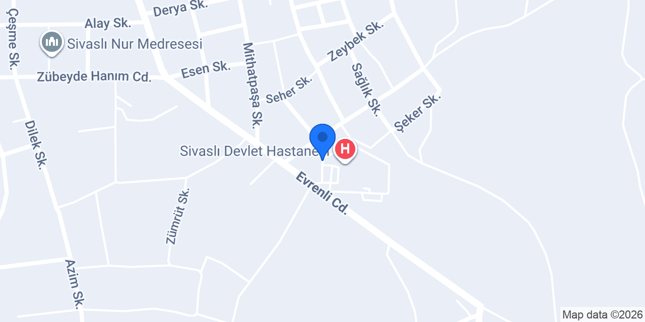 Sivaslı Devlet Hastanesi Acil Servis konumu