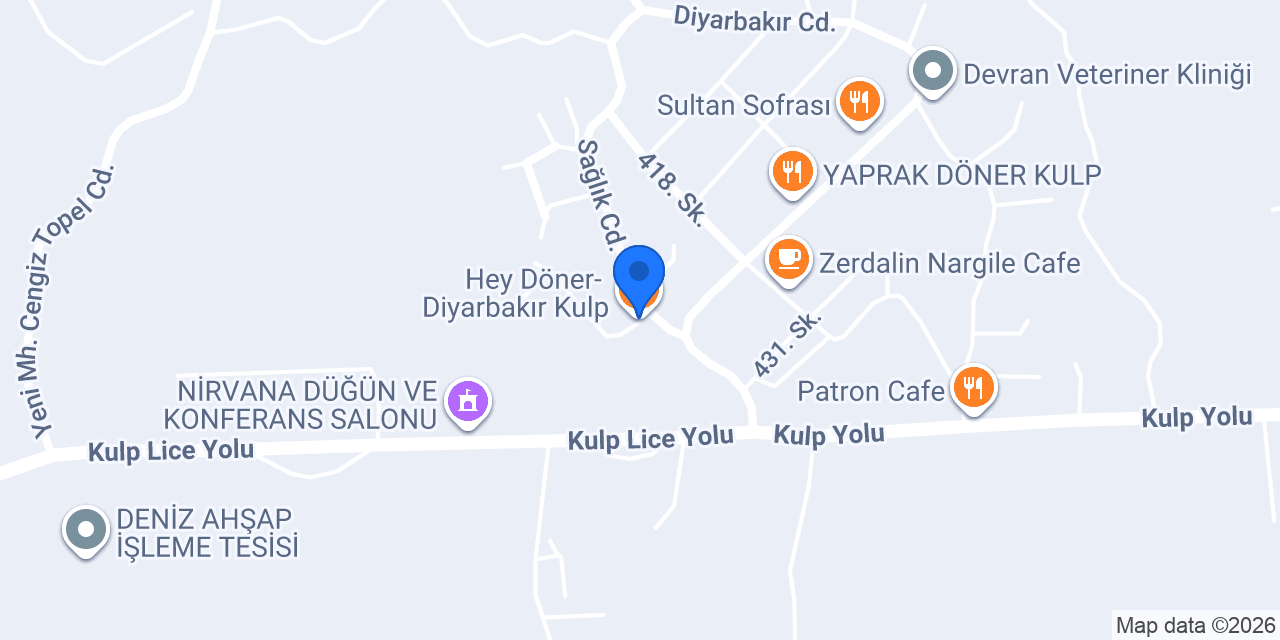 Hey Döner- Diyarbakır Kulp konumu