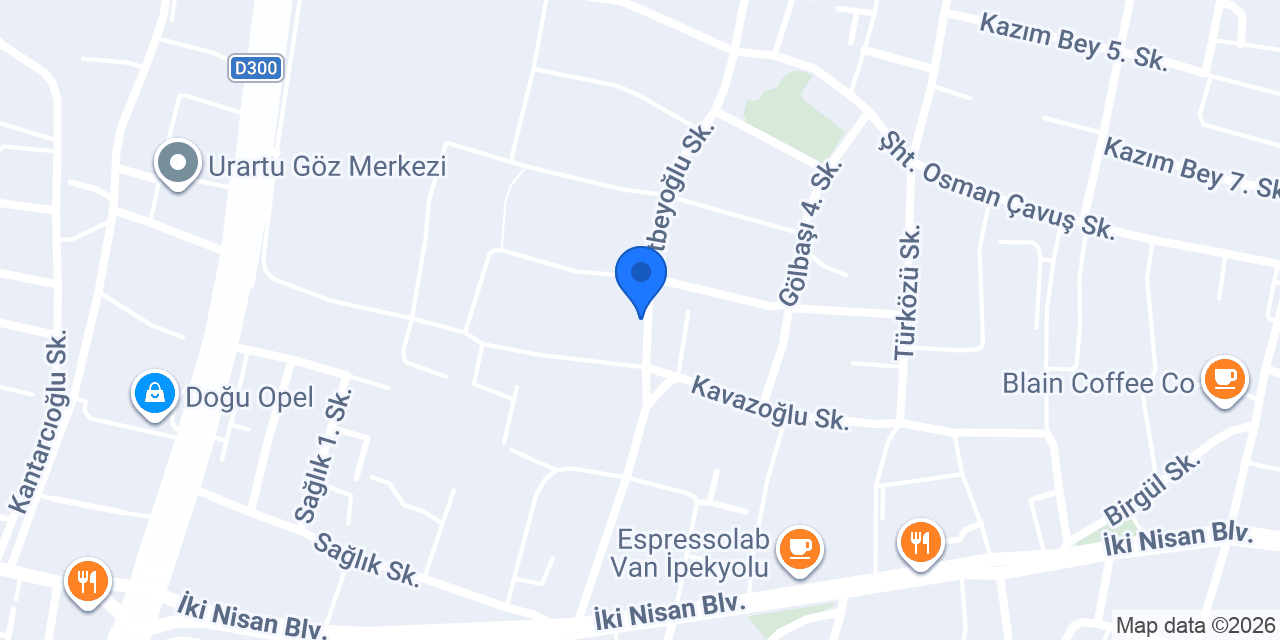 Yavuzlar İplik Van Şubesi konumu