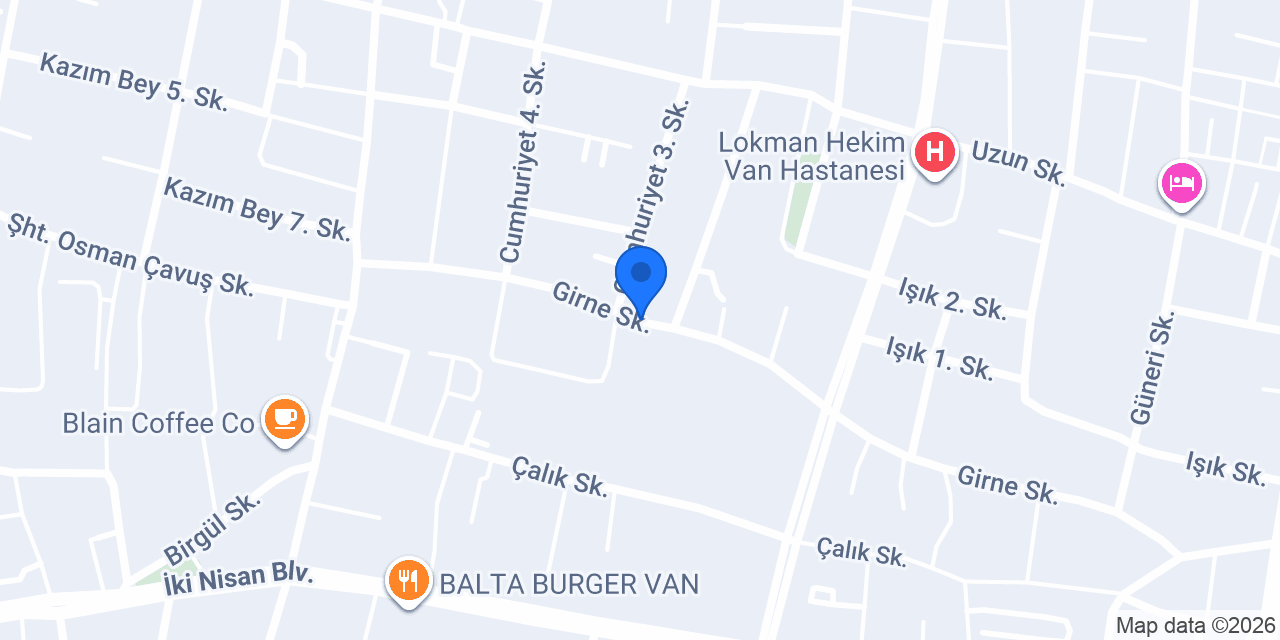 Bent Duşakabin Van konumu