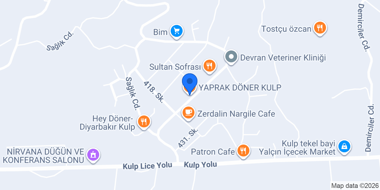 YAPRAK DÖNER KULP konumu