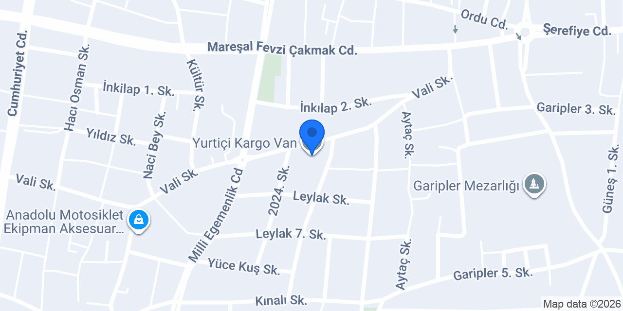 Yurtiçi Kargo Van konumu
