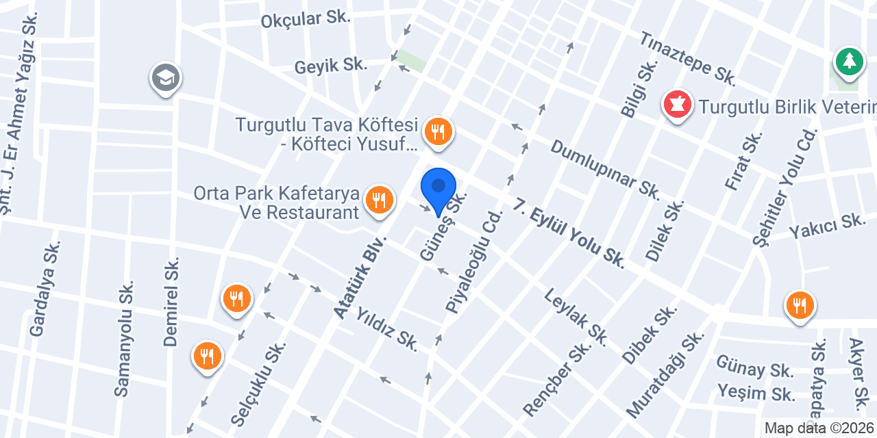 Turgutlu İşler Kitabevi konumu