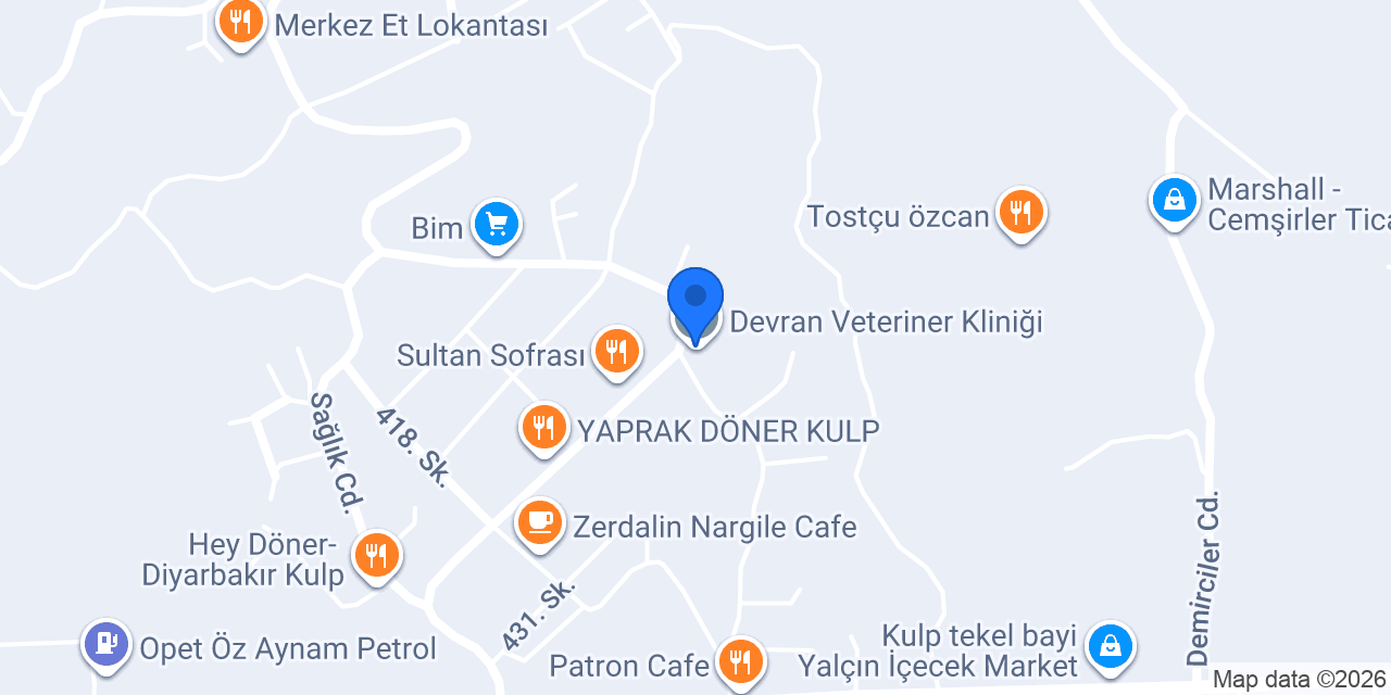 Devran Veteriner Kliniği konumu