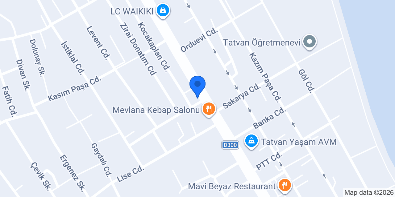 TATVAN ÇARŞI AVM konumu