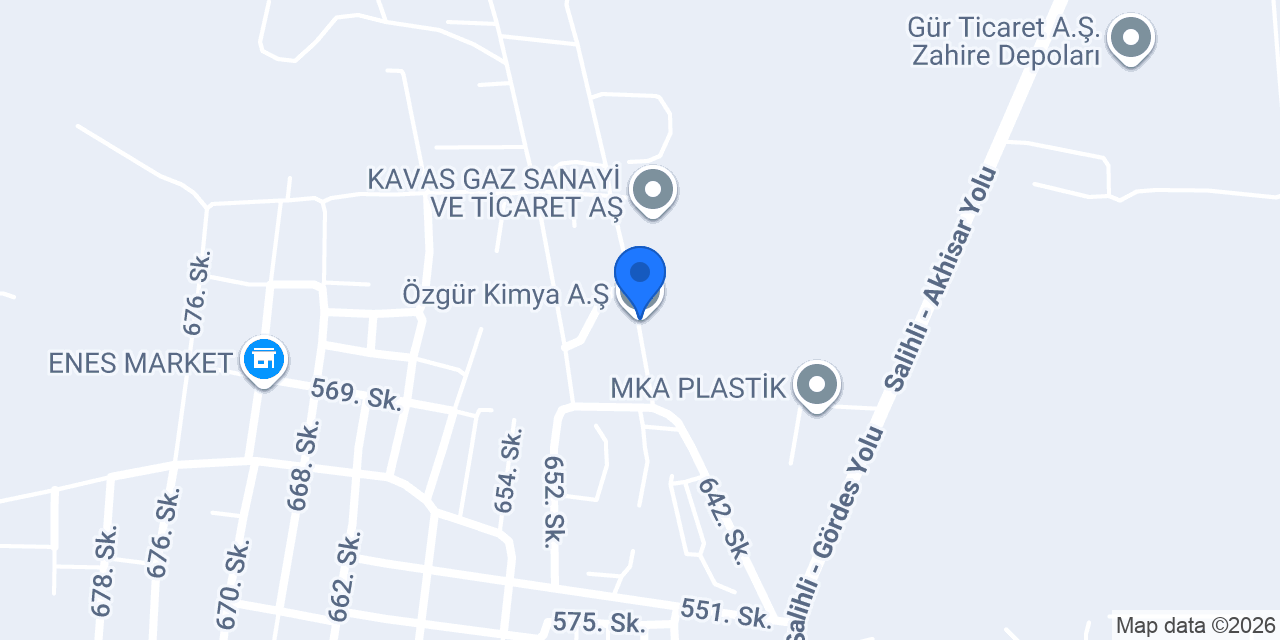 Özgür Kimya A.Ş. konumu