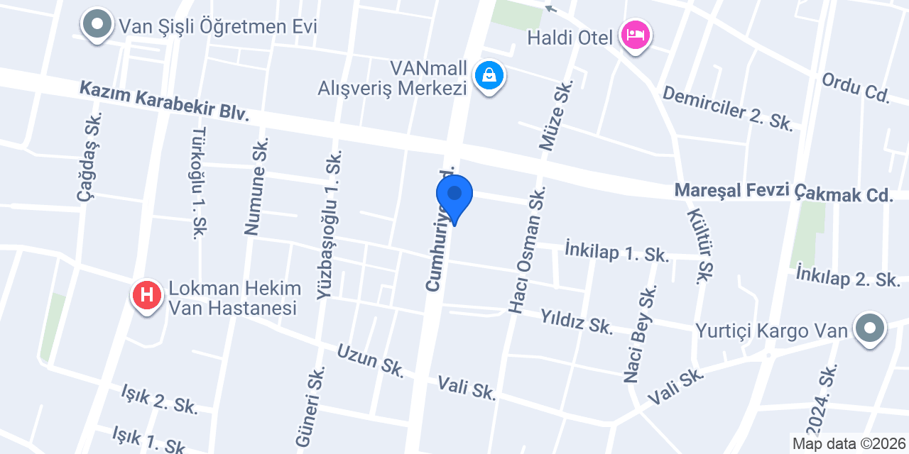 Mavi - Van Cadde konumu