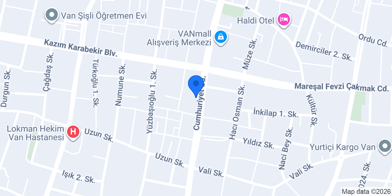 Garanti BBVA Van Şubesi konumu