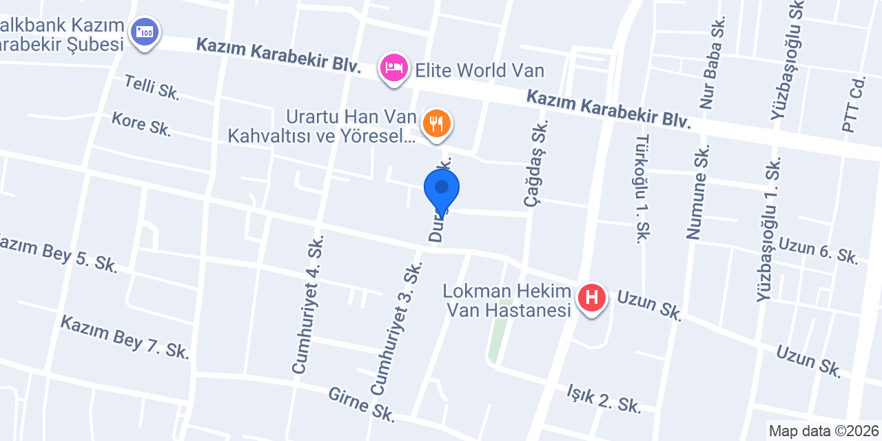 Mehmet Hacıoğlu Baklava Van konumu