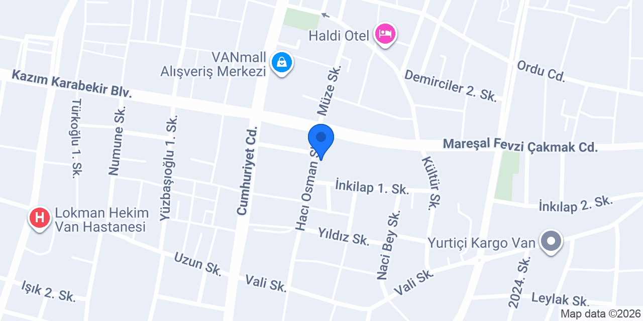 Van Relax Masaj Salonu ve Terapi Merkezi konumu
