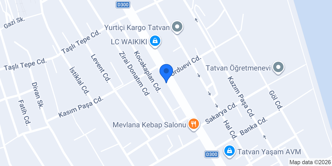 DÜNYA OPTİK TATVAN konumu
