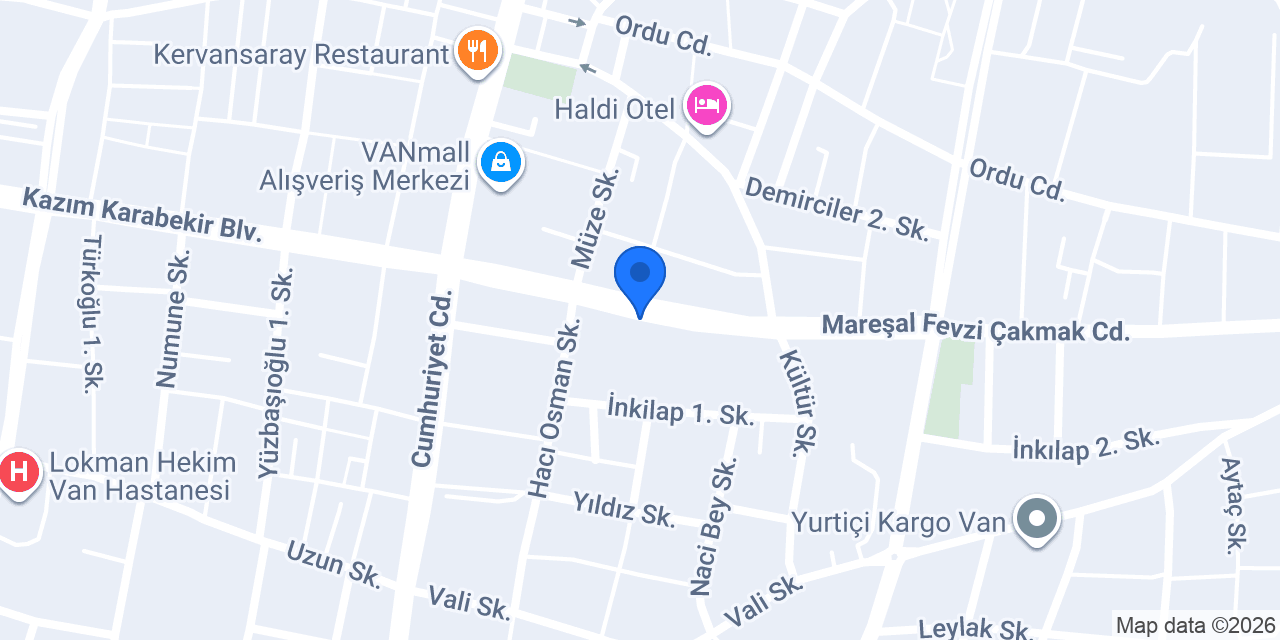 Van Nova Psikoteknik Değerlendirme Merkezi konumu