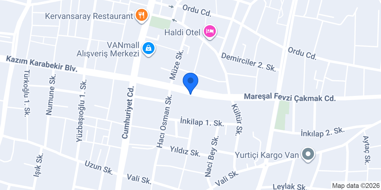 Gülhasar Van Bölge Koordinatörlüğü konumu