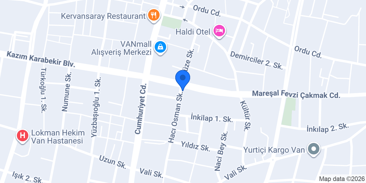 Baklavacı Şemsettin Van konumu