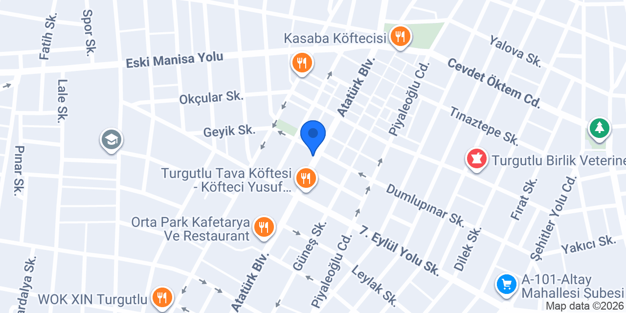 Türkiye Finans Turgutlu Şubesi konumu