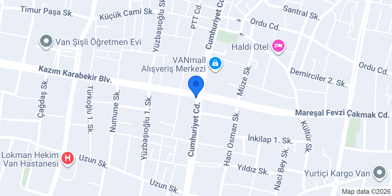 ESLEM KUYUMCULUK VAN konumu