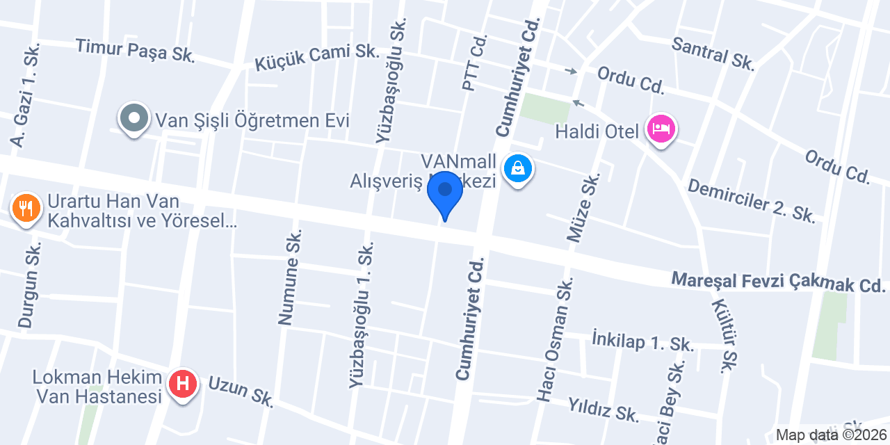 Çağdaş Yol Sürücü Kursu Van konumu