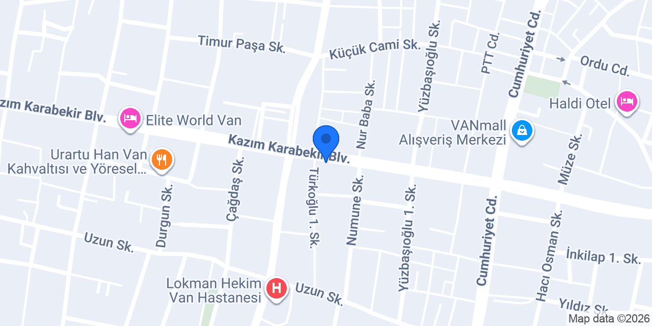Van Öğretmenim Sürücü Kursu konumu
