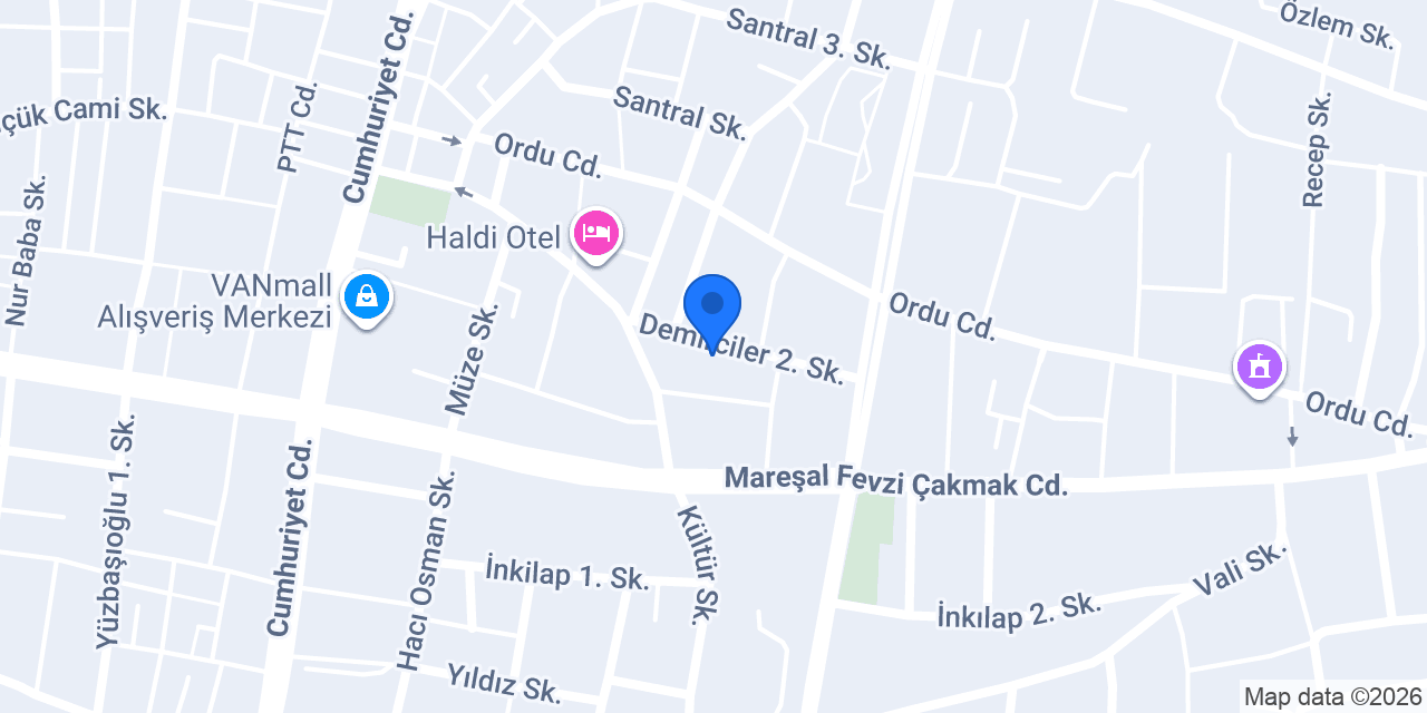 Van Modern çiçekcilik konumu
