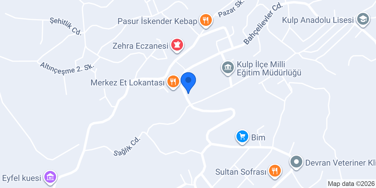 Kulp Kaymakamlığı konumu