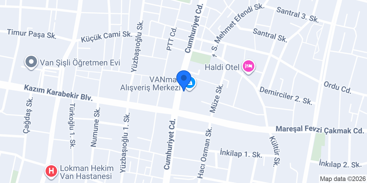 Cadı’nın Evi Van Mall Avm konumu