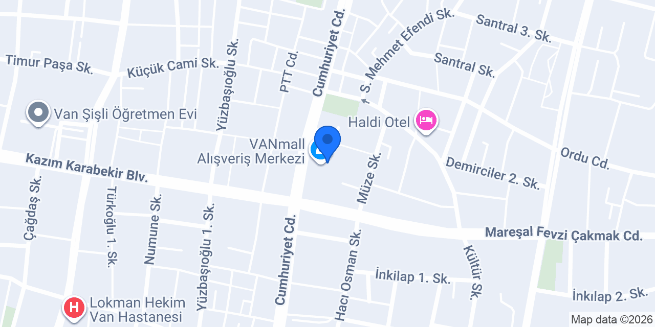ebebek Van Mall Avm konumu