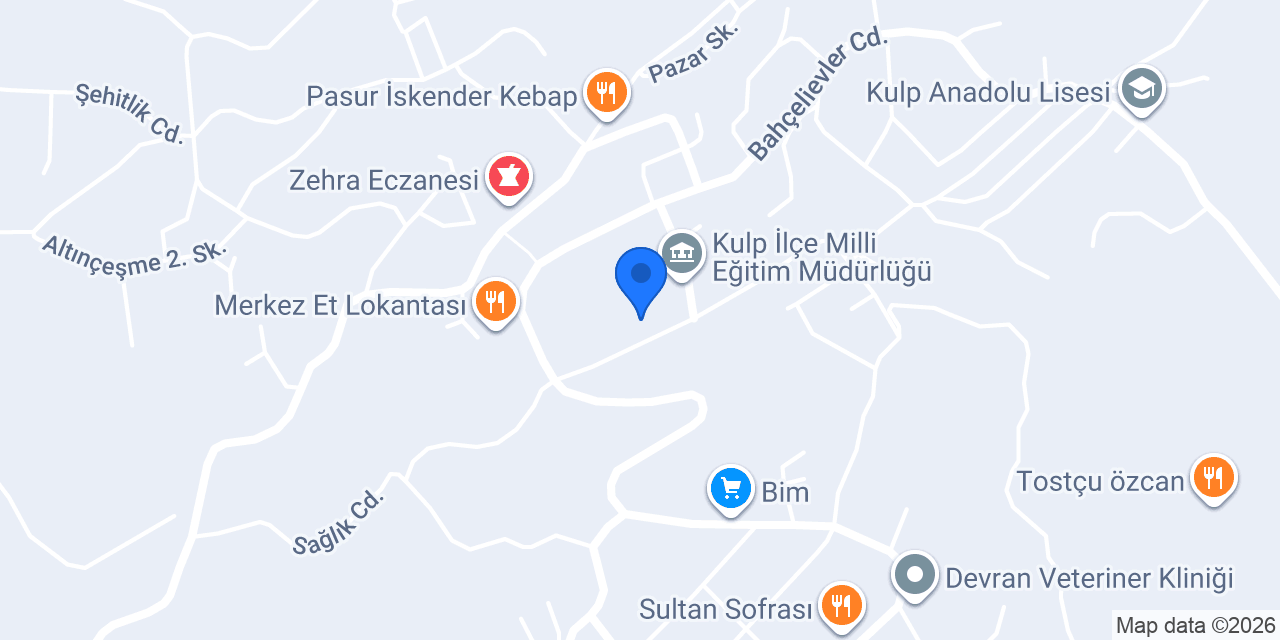 Ziraat Bankası Kulp/Diyarbakır Şubesi konumu
