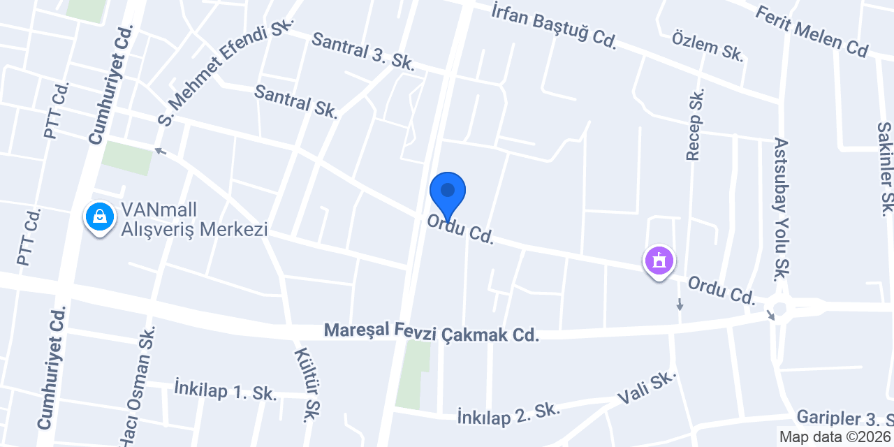 VAN Öğretmenler Evi Taksi konumu