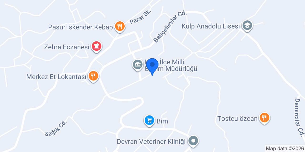 Ptt-kulp Şubesi konumu