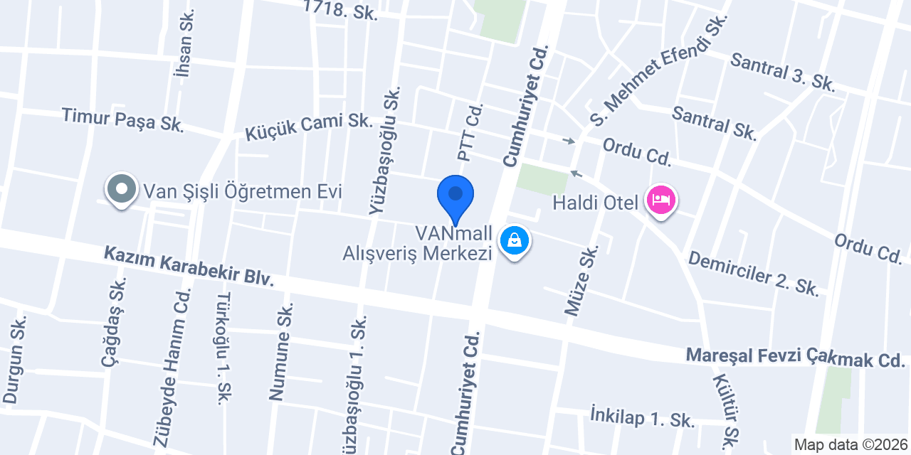 Helvacı Ali Van konumu