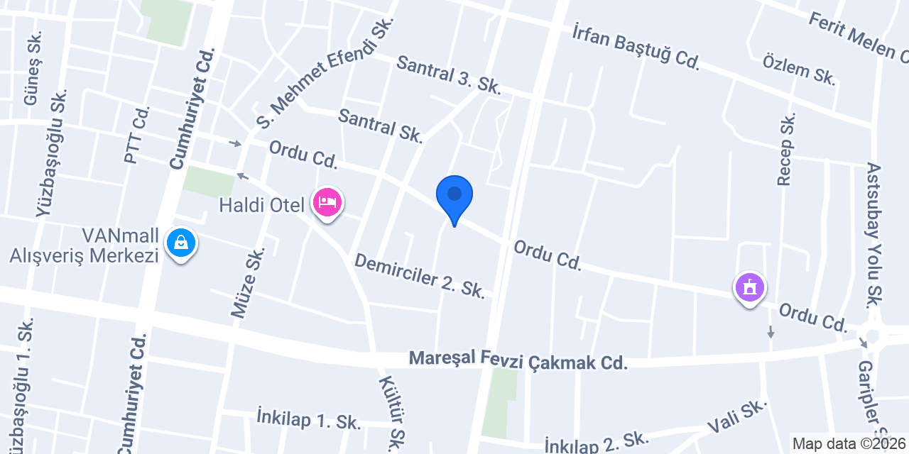 Bahcesaray Minibüs Durağı konumu