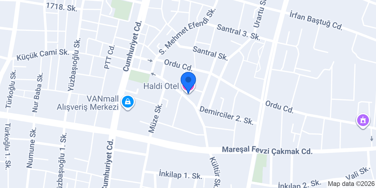 Haldi Otel konumu