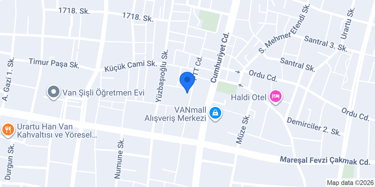 Eksi-1 Giyim Van konumu